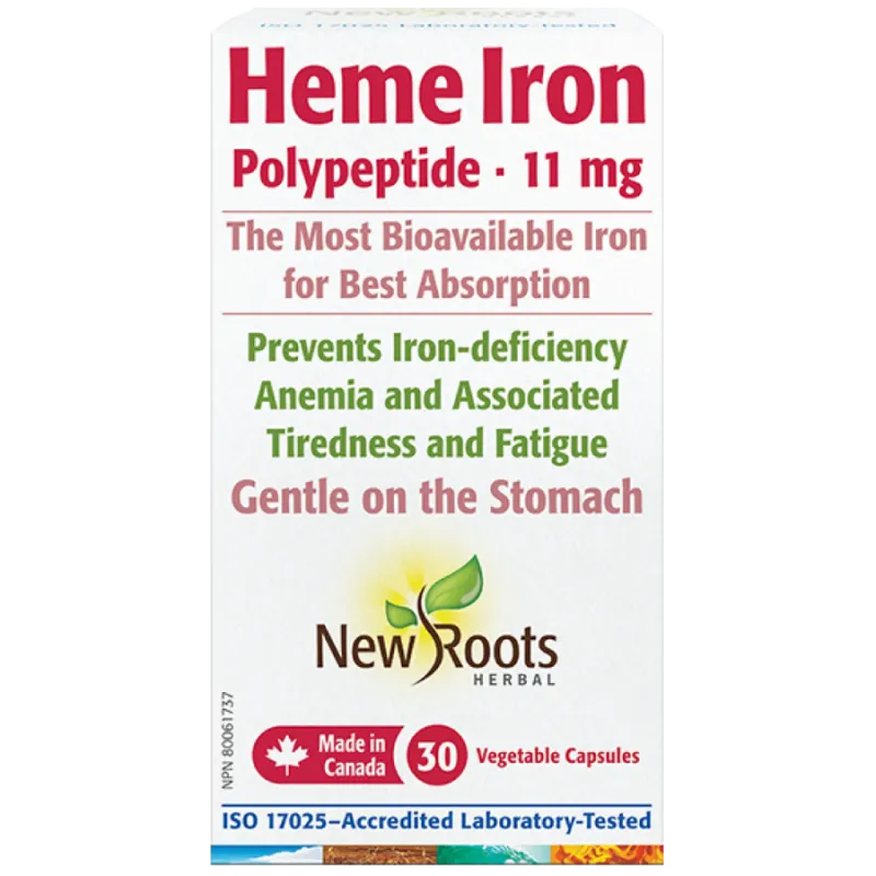 New Roots Heme Iron Polypeptide 11 mg 30 Capsules | Unbeatable Prices, Daily Deals | VITASHOP
