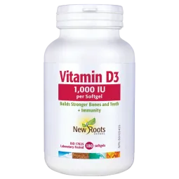 New Roots Vitamin D3 1,000 IU 180 Softgels | Unbeatable Prices, Daily Deals | VITASHOP