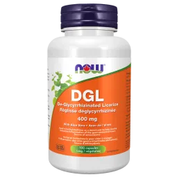 NOW Foods DGL with Aloe Vera, 100 Veg Capsules , perday Lowest Price, Daily Addresss  VILMOP