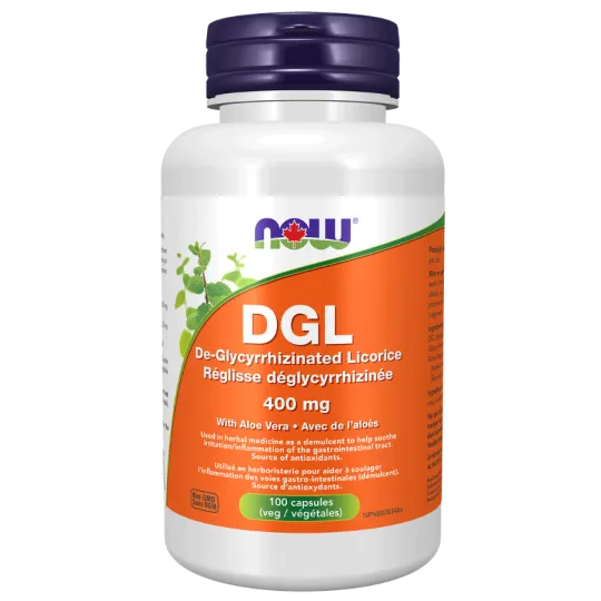 NOW Foods DGL with Aloe Vera, 100 Veg Capsules (EXP DATE : Aug 1 2024) | Unbeatable Prices, Daily Deals | VITASHOP