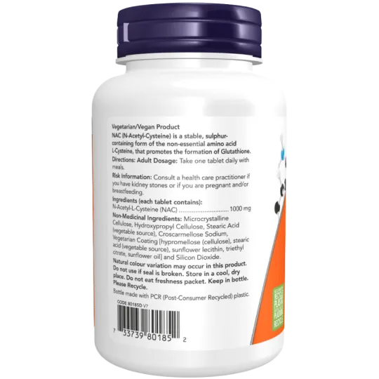 NAC (N-Acétyl Cystéine) 1000 mg, 120 Comprimés | Safest & Easiest Shopping Vitamins Online | VITASHOP