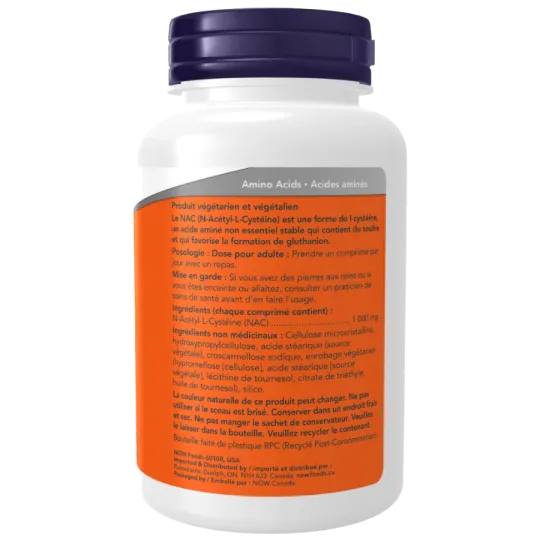 NAC (N-Acétyl Cystéine) 1000 mg, 120 Comprimés | Safest & Easiest Shopping Vitamins Online | VITASHOP