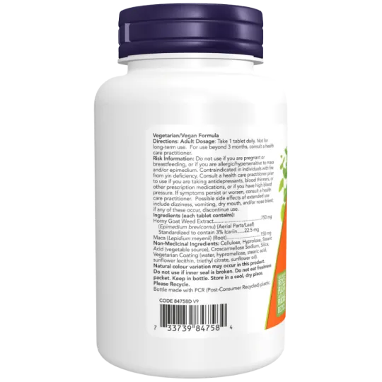 Horny Goat Weed 750 mg, 90 comprimés | Safest & Easiest Shopping Vitamins Online | VITASHOP