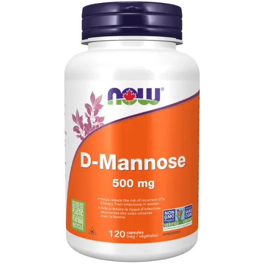 NOW Foods D-Mannose 500mg, 120 Veg capsule | Unbeatable Prices, Daily Deals | VITASHOP