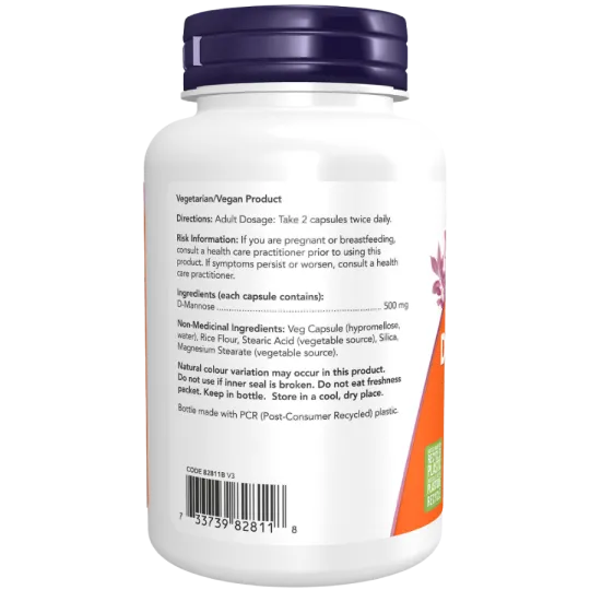NOW Foods D-Mannose 500mg, 120 Veg capsule | Unbeatable Prices, Daily Deals | VITASHOP