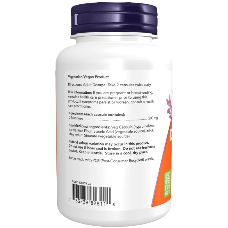 NOW Foods D-Mannose 500mg, 120 Veg capsule | Unbeatable Prices, Daily Deals | VITASHOP