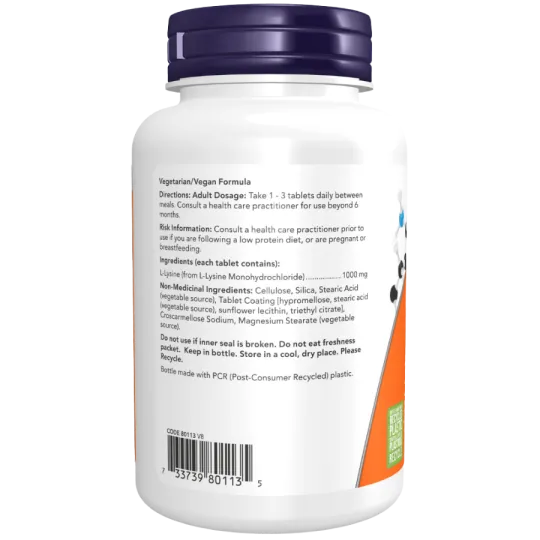NOW Foods L-Lysine 1000 mg, 100 Tablets | 每天不同折扣, 全网最低价格 | 种类齐全的保健品店铺 VITASHOP, 只有你想不到, 没有你买不到 !
