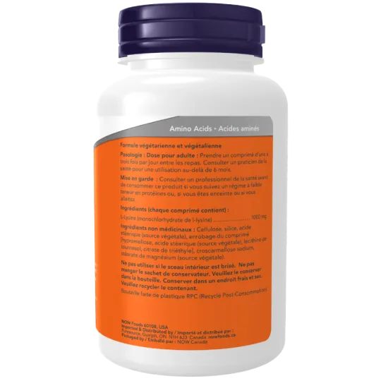 NOW Foods L-Lysine 1000 mg, 100 Tablets | 每天不同折扣, 全网最低价格 | 种类齐全的保健品店铺 VITASHOP, 只有你想不到, 没有你买不到 !