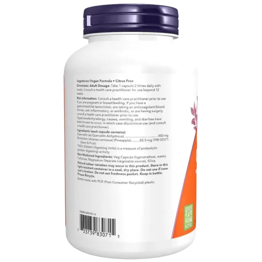NOW Foods Quercetin with Bromelain, 240 Capsules | 每天不同折扣, 全网最低价格 | 种类齐全的保健品店铺 VITASHOP, 只有你想不到, 没有你买不到 !