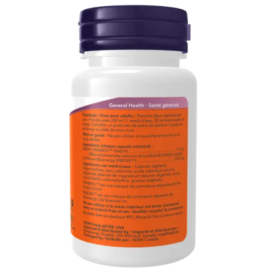 NOW Foods NADH 10 mg, 60 Capsules | Unbeatable Prices, Daily Deals | VITASHOP