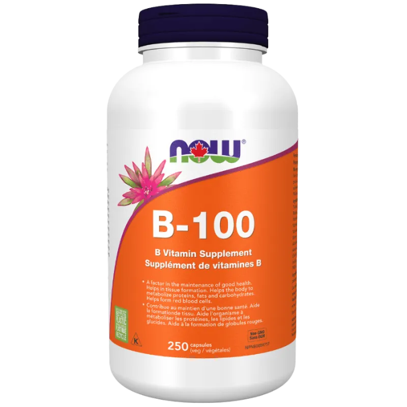 NOW Foods B-100, B Vitamin Supplement, 250 Capsules | Unbeatable Prices, Daily Deals | VITASHOP