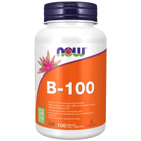 NOW Foods B-100, B Vitamin Supplement, 100 Capsules | Unbeatable Prices, Daily Deals | VITASHOP