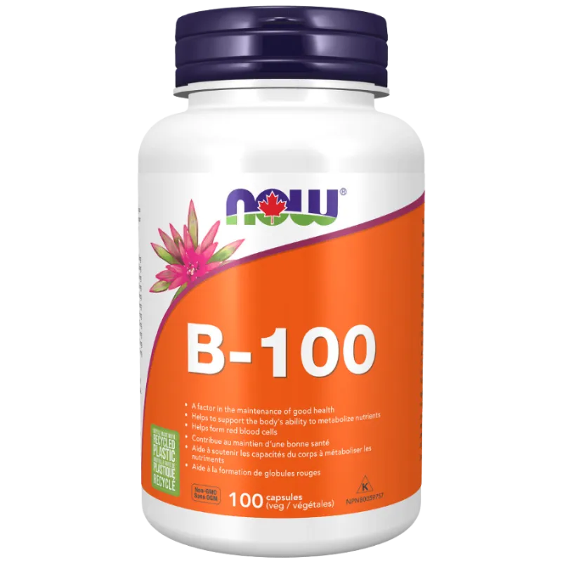NOW Foods B-100, B Vitamin Supplement, 100 Capsules | Unbeatable Prices, Daily Deals | VITASHOP