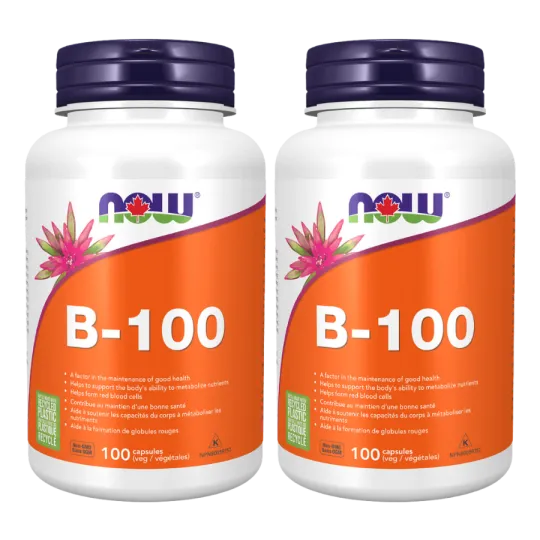 NOW Foods [2 for Deal] B-100, B Vitamin Supplement, 100 Capsules | Unbeatable Prices, Daily Deals | VITASHOP