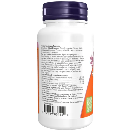 NOW Foods Hyaluronic Acid 100 mg, 60 Capsules | Unbeatable Prices, Daily Deals | VITASHOP