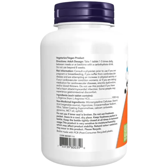 NOW Foods L-Arginine 1000 mg, 120 Tablets | Unbeatable Prices, Daily Deals | VITASHOP