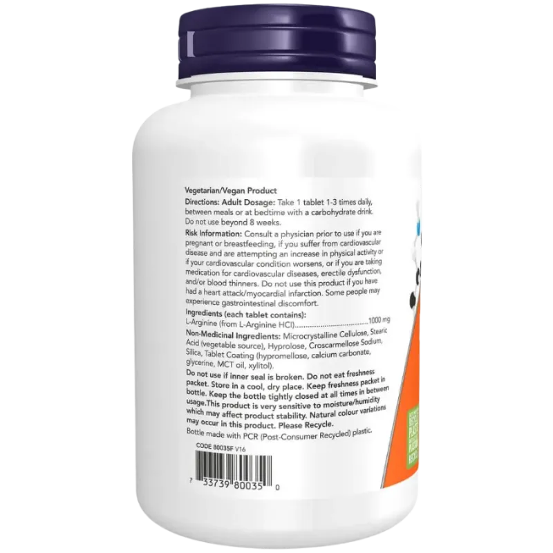 NOW Foods L-Arginine 1000 mg, 120 Tablets | Unbeatable Prices, Daily Deals | VITASHOP