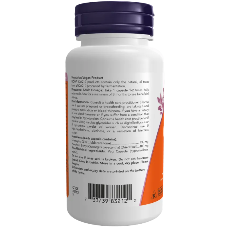 NOW Foods CoQ10 100 mg with Hawthorn, 90 Veg Capsules | Unbeatable Prices, Daily Deals | VITASHOP