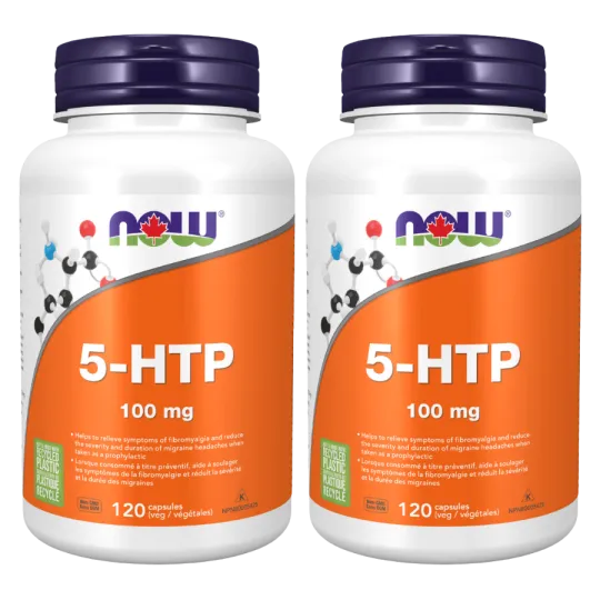 NOW Foods [2 for Deal] 5-HTP 100 mg，120粒胶囊 | 无与伦比的价格，每日优惠 | VITASHOP