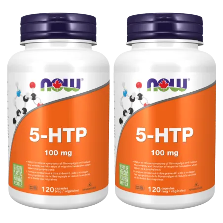 NOW Foods [2 for Deal] 5-HTP 100 mg, 120 Capsules | Unbeatable Prices, Daily Deals | VITASHOP