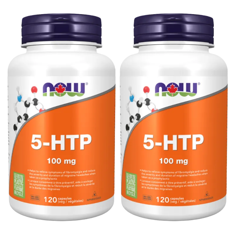 NOW Foods [2 for Deal] 5-HTP 100 mg，120粒胶囊 | 无与伦比的价格，每日优惠 | VITASHOP