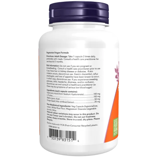 Hyaluronic Acid 100 mg, 120 Capsules | Safest & Easiest Shopping Vitamins Online | VITASHOP