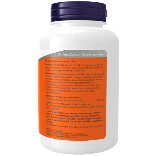 NOW Foods L-Ornithine 500 mg, 120 Capsules | 每天不同折扣, 全网最低价格 | 种类齐全的保健品店铺 VITASHOP, 只有你想不到, 没有你买不到 !
