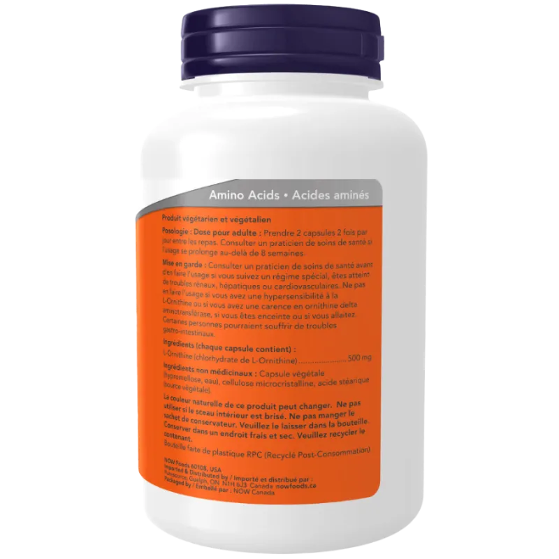 NOW Foods L-Ornithine 500 mg, 120 Capsules | 每天不同折扣, 全网最低价格 | 种类齐全的保健品店铺 VITASHOP, 只有你想不到, 没有你买不到 !