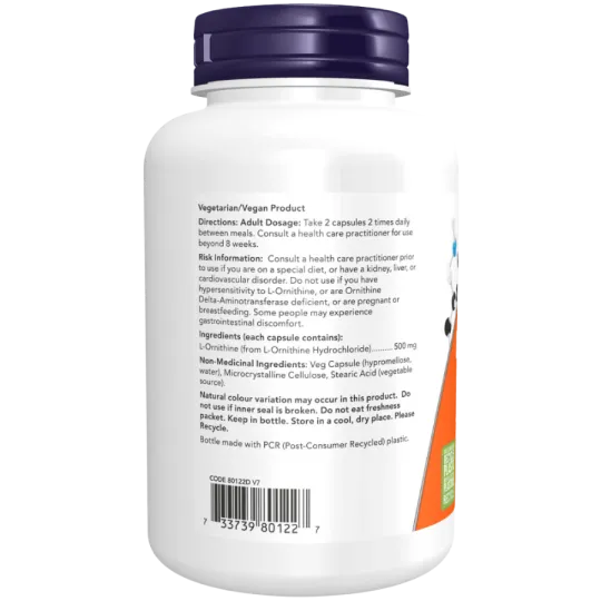 NOW Foods L-Ornithine 500 mg, 120 Capsules | 每天不同折扣, 全网最低价格 | 种类齐全的保健品店铺 VITASHOP, 只有你想不到, 没有你买不到 !