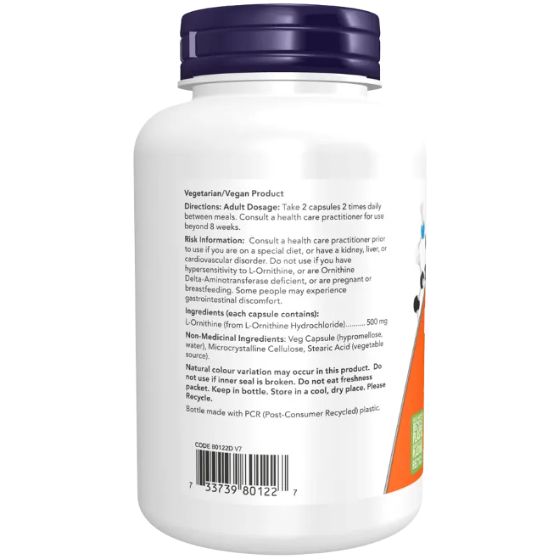 NOW Foods 나우 푸드 L-오르니틴 500 mg, 120 캡슐 | 매일 업데이트되는 특가 상품 | VITASHOP