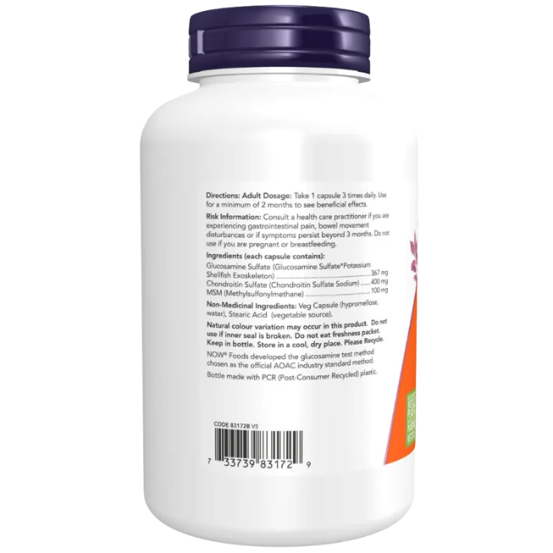 Glucosamine & Chondroïtine Plus MSM, 180 Capsules | Safest & Easiest Shopping Vitamins Online | VITASHOP