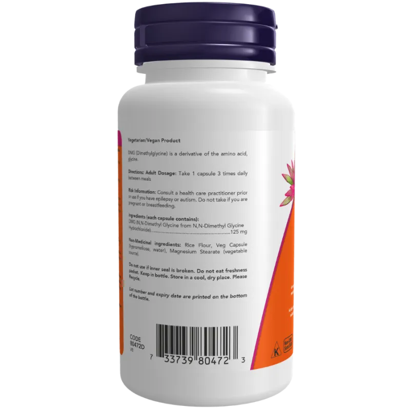 DMG 125 mg, 100 gélules végétales | Safest & Easiest Shopping Vitamins Online | VITASHOP