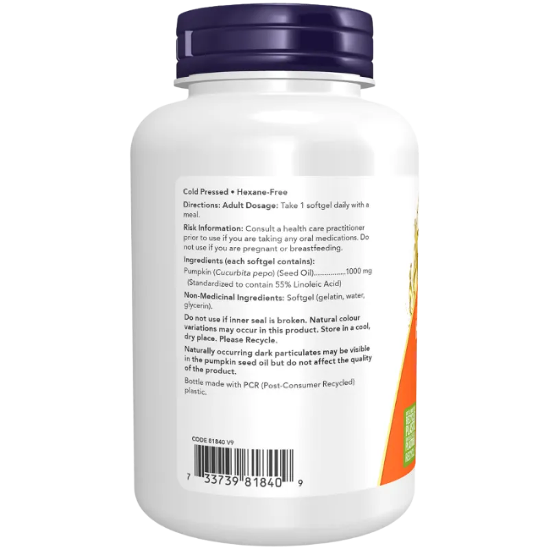 NOW Foods Pumpkin Seed Oil 1000 mg,  100 Softgels | Unbeatable Prices, Daily Deals | VITASHOP