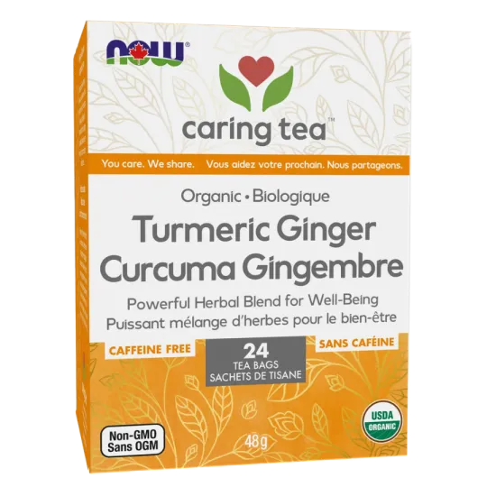 NOW Foods Organic Turmeric Ginger Tea 24 Bags | Unbeatable Prices, Daily Deals | VITASHOP