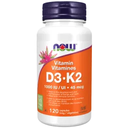 NOW Foods 나우 푸드 비타민 D3 & K2, 식물성 캡슐 120정 | 매일 업데이트되는 특가 상품 | VITASHOP