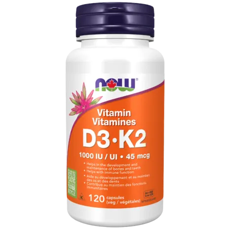 NOW Foods Vitamin D3 & K2, 120 Veg Capsules | 每天不同折扣, 全网最低价格 | 种类齐全的保健品店铺 VITASHOP, 只有你想不到, 没有你买不到 !