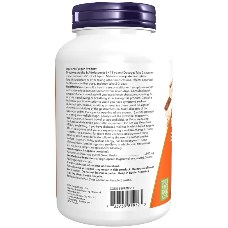 NOW Foods Psyllium Husk 500 mg, 500 Capsules | 每天不同折扣, 全网最低价格 | 种类齐全的保健品店铺 VITASHOP, 只有你想不到, 没有你买不到 !