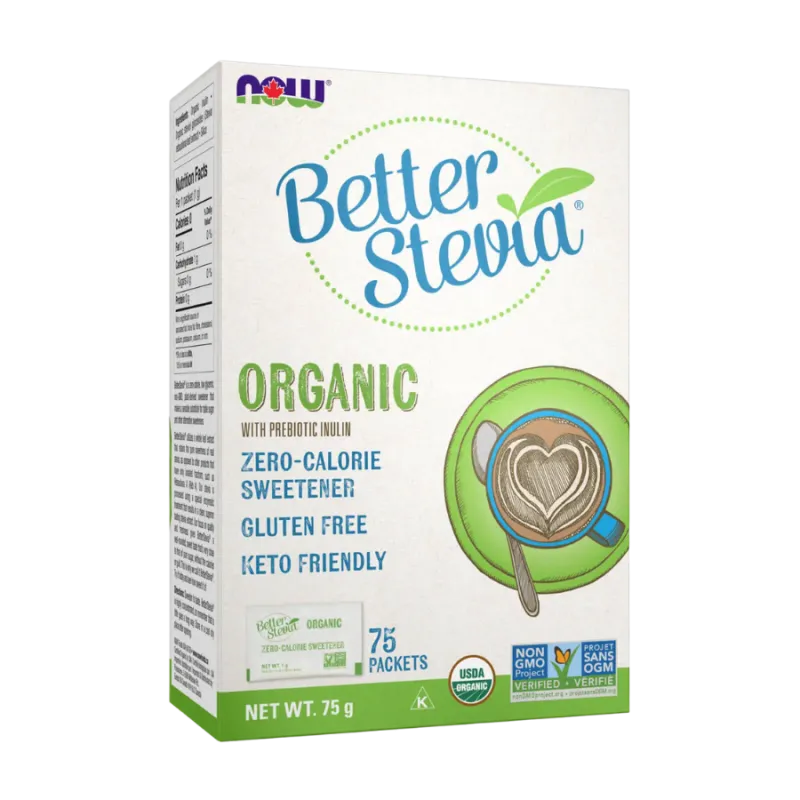 NOW Foods Organic BetterStevia, 75 Packets | Unbeatable Prices, Daily Deals | VITASHOP