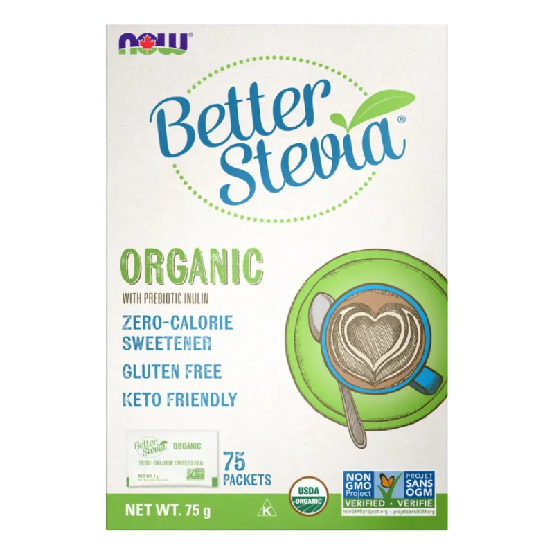 NOW Foods Organic BetterStevia, 75 Packets | Unbeatable Prices, Daily Deals | VITASHOP