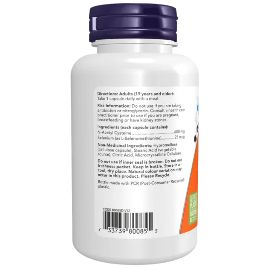 NOW Foods NAC (N-Acetyl Cysteine) 600 mg, 100 Capsules | Unbeatable Prices, Daily Deals | VITASHOP