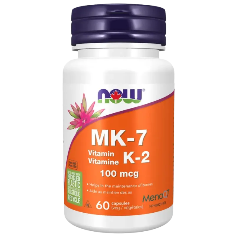 NOW Foods MK-7 Vitamin K-2 100 mcg, 60 Capsules | 每天不同折扣, 全网最低价格 | 种类齐全的保健品店铺 VITASHOP, 只有你想不到, 没有你买不到 !