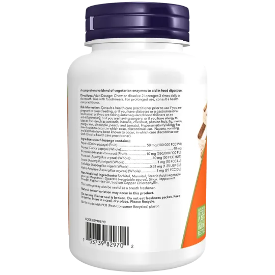 NOW Foods 나우 푸드 파파야 효소, 씹을 수 있는 사탕 180개 | 매일 업데이트되는 특가 상품 | VITASHOP