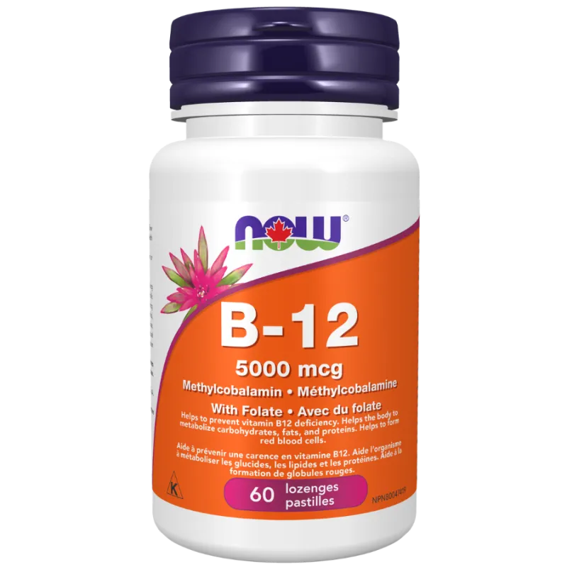 NOW Foods B-12 5000 mcg Methylcobalamin, 60 Lozenges | 每天不同折扣, 全网最低价格 | 种类齐全的保健品店铺 VITASHOP, 只有你想不到, 没有你买不到 !