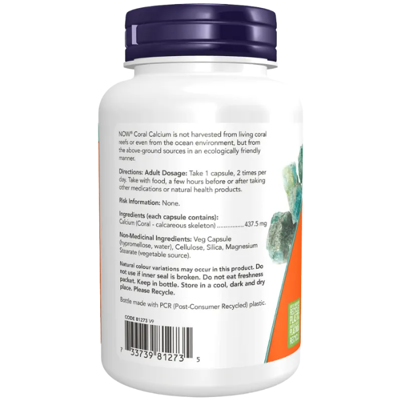 Calcium de Corail 1000 mg, 100 Capsules Végétales | Safest & Easiest Shopping Vitamins Online | VITASHOP