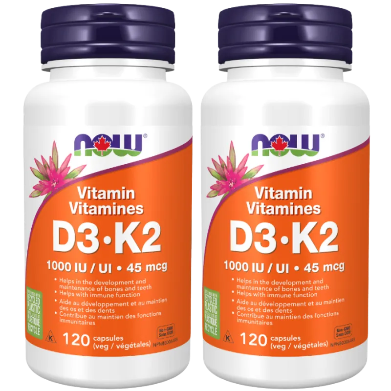 NOW Foods [2 for Deal] 维生素 D3 和 K2, 120 粒胶囊 | 每天不同折扣, 全网最低价格 | 种类齐全的保健品店铺 VITASHOP, 只有你想不到, 没有你买不到 !