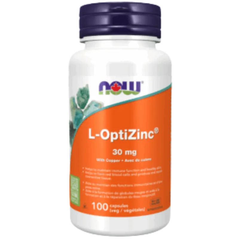 NOW Foods L-OptiZinc 30 mg, 100 Capsules | Unbeatable Prices, Daily Deals | VITASHOP