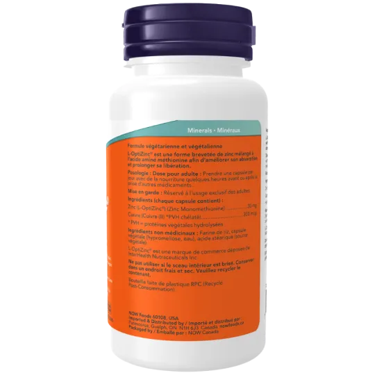 NOW Foods 나우 푸드 L-OptiZinc 30 mg, 100 캡슐 | 매일 업데이트되는 특가 상품 | VITASHOP