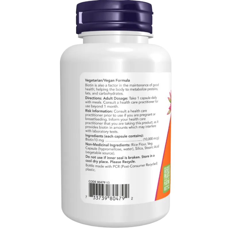 NOW Foods 나우 푸드 비오틴 10000mcg, 식물성 캡슐 120정 | 매일 업데이트되는 특가 상품 | VITASHOP