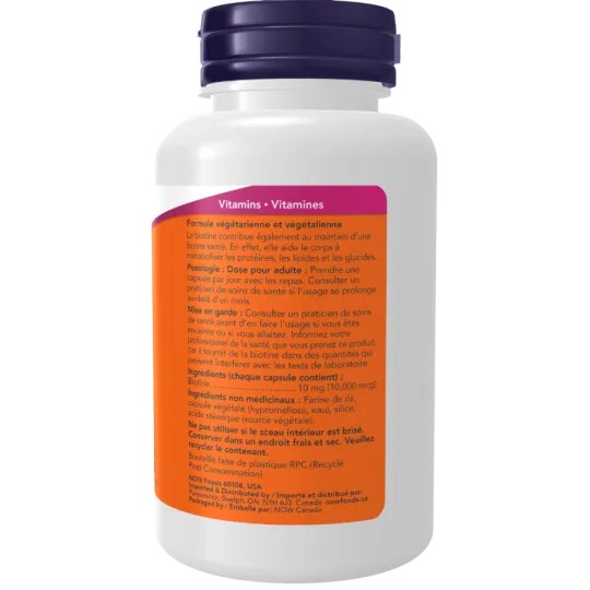 NOW Foods Biotin 10000 mcg, 120 Veg Capsules | Unbeatable Prices, Daily Deals | VITASHOP