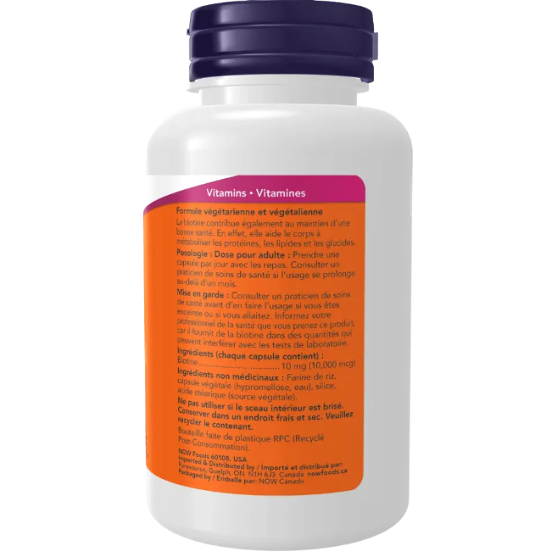 NOW Foods Biotin 10000 mcg, 120 Veg Capsules | 每天不同折扣, 全网最低价格 | 种类齐全的保健品店铺 VITASHOP, 只有你想不到, 没有你买不到 !
